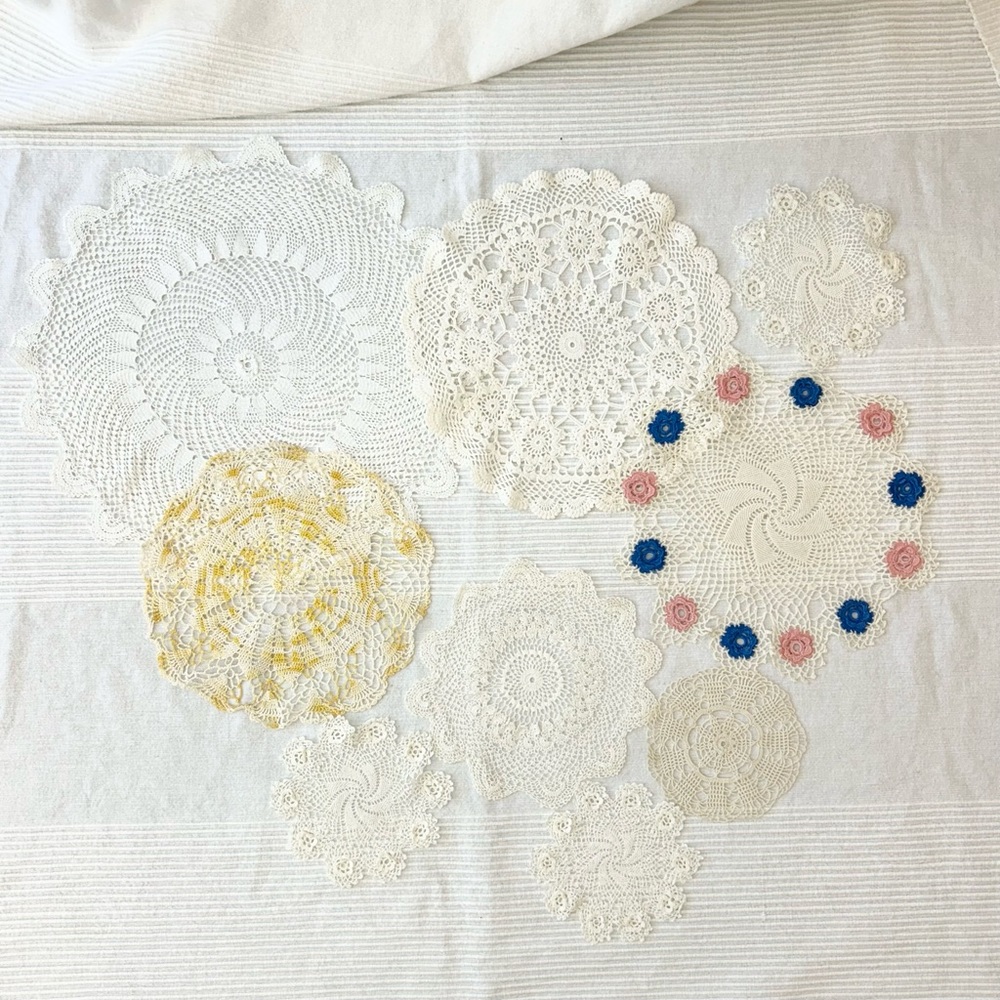 Vintage Doily Bundle Set of 9